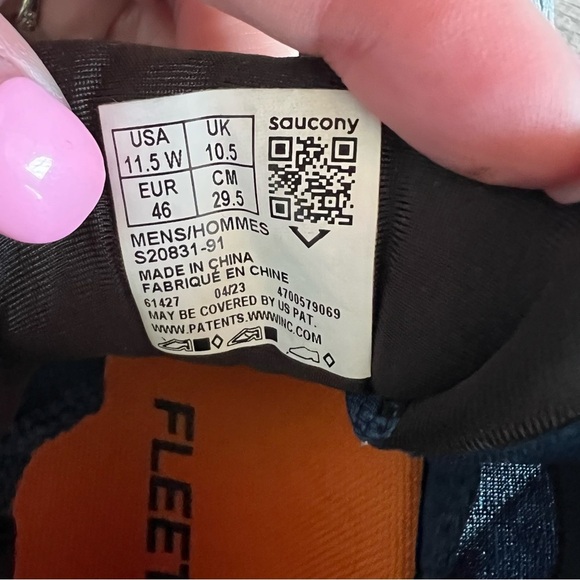 Saucony Mens Ride 16 Blue and Gray Running Shoes 11W - Picture 5 of 5